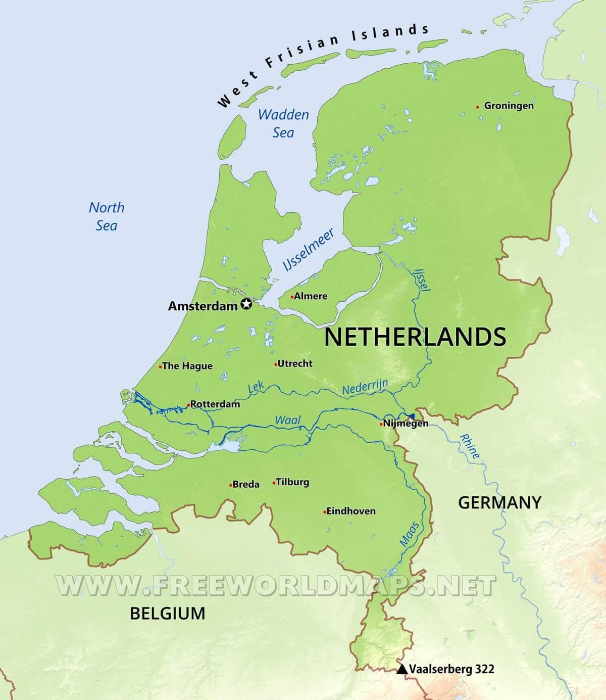 нидерланды карта