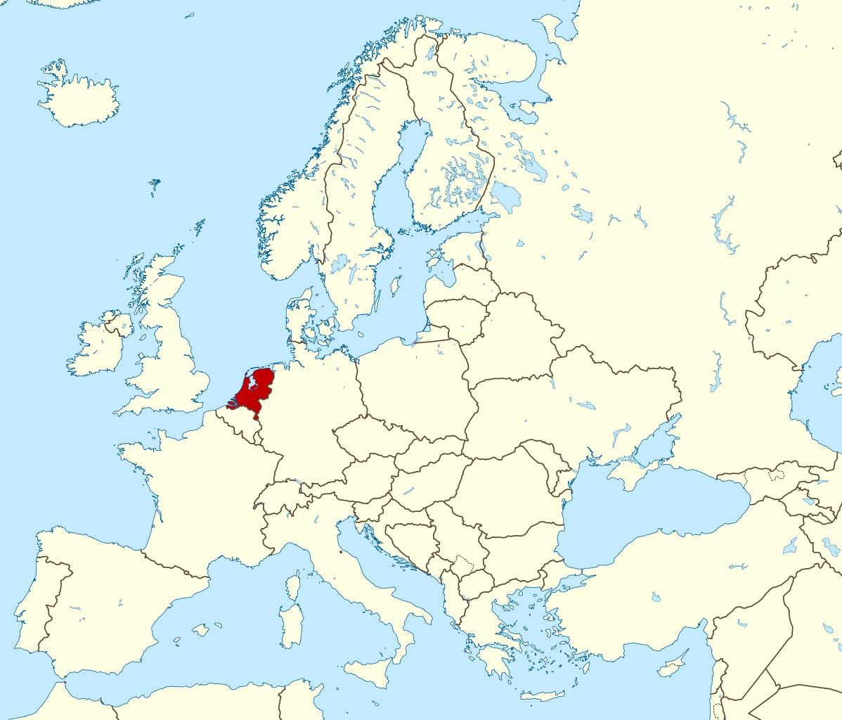 карта Европы Нидерланды