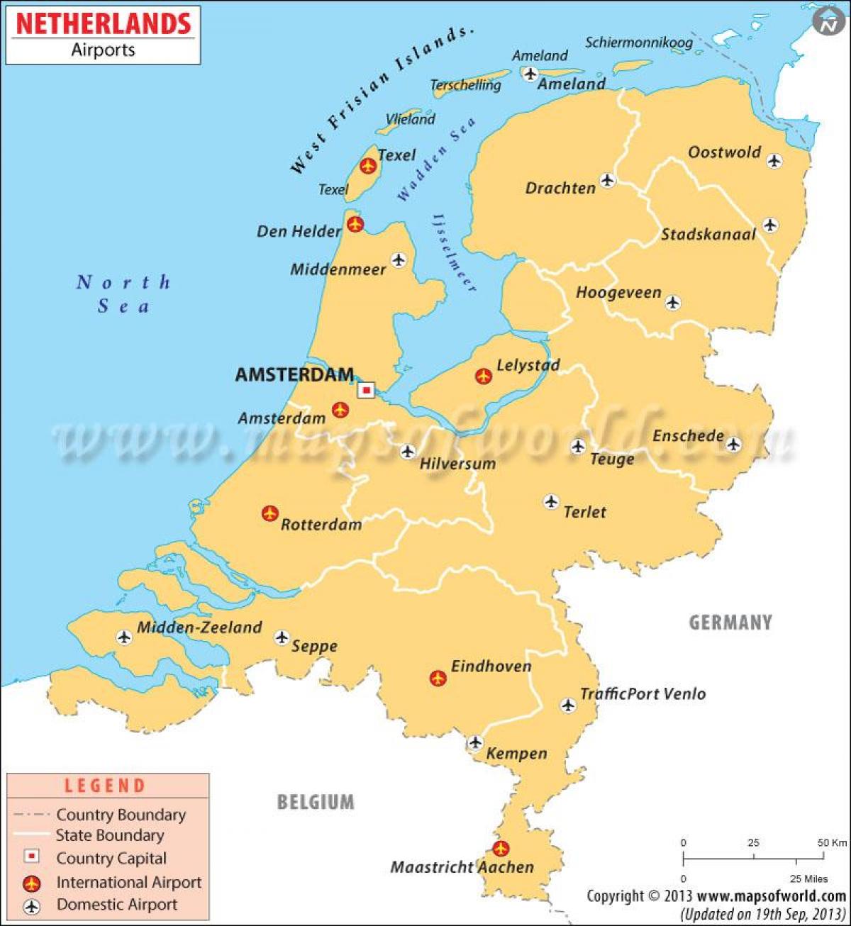 аэропорты в Нидерландах карте