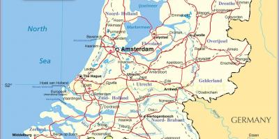 Карта Голландии и соседних странах